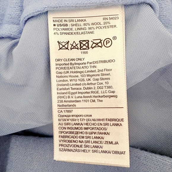 Banana Republic Womens Light Blue Wool Blend Pleated Front Pants Size 14 NWT - Picture 7 of 8